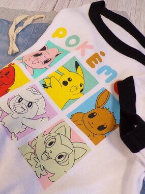 NWT Girls' L (10/12) Pokemon Outfit, Tee and Shorts